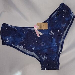 BNWT PINK/Victoria's Secret, Purple/Blue Celestial Print CHEEKSTERS Sz L